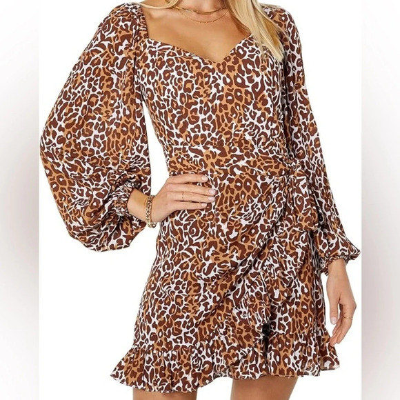 Lilly Pulitzer Brown Leopard Print Midi Dress - Picture 2 of 16